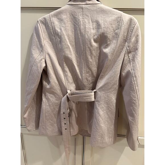 Danae Anthropologie Vintage Women's Button Front Tie Waist Beige Jacket S 4-6 - Picture 5 of 7